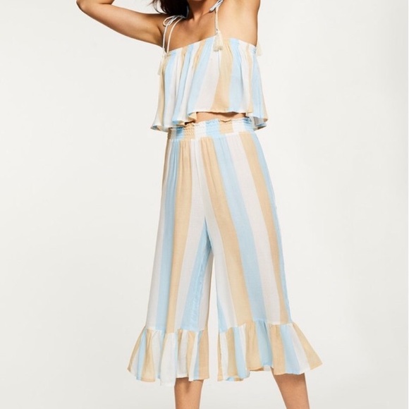 Coolchange Pants - Coolchange Crop Top & Culotte Striped Set